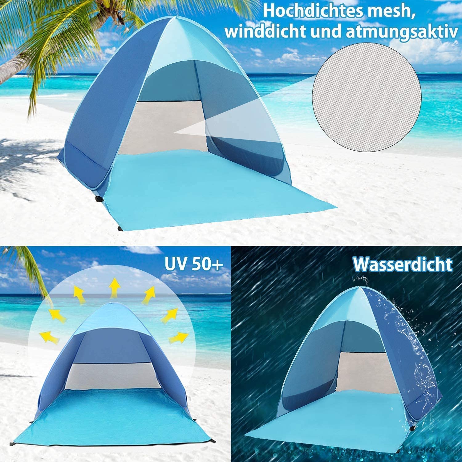 Cheap Goat Tents Pop Up Beach Tent,Portable Light Beach Tent for 2 3 People, Rated UPF 50+ for UV Sun Protection Waterproof Sun Shelters for Fami   